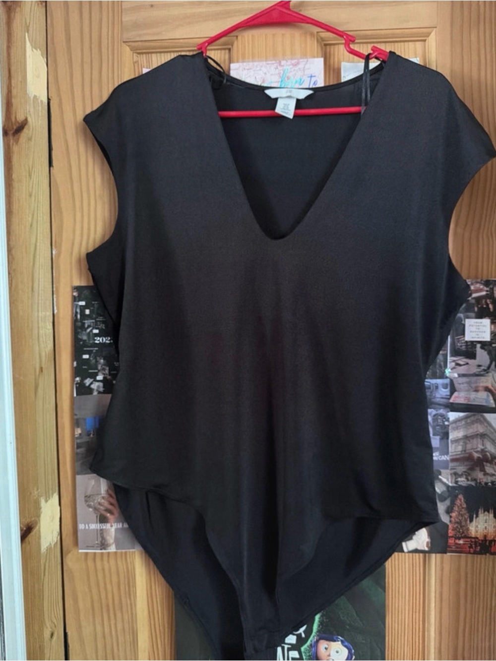 H&M Black V-Neck Sleeveless Bodysuit